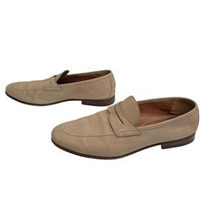 ALDO Men’s Tan Nubuck Leather Penny Loafers Dress Shoes